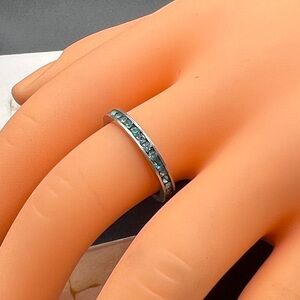 Vintage Uncas blue rhinestone Ring, 6